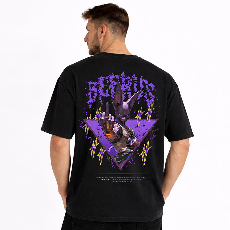Dragon Ball Anime Beerus Cartoon Print Cotton T-Shirt
