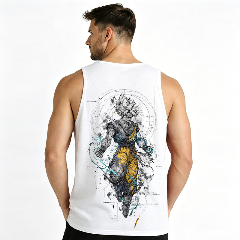 Dragon Ball Anime Goku Cartoon Print Cotton Tank Top