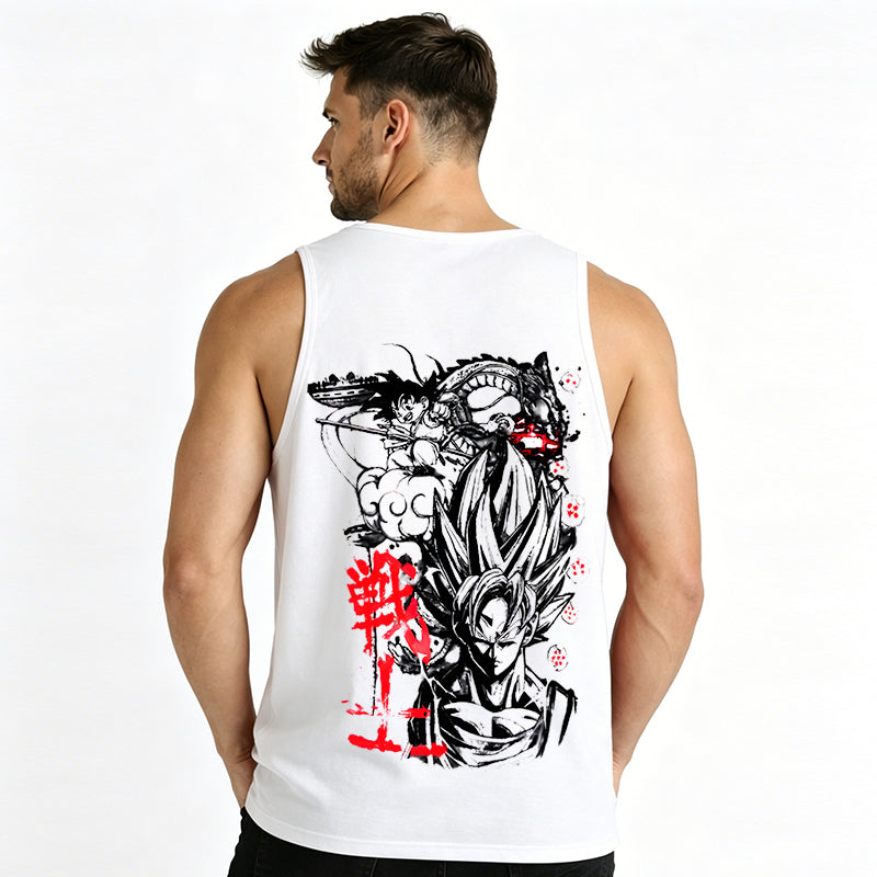 Dragon Ball Anime Goku Cartoon Print Cotton Tank Top